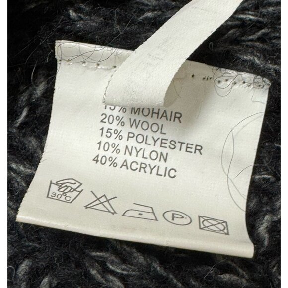 Forla Paris Wool Blend Cardigan Sweater Black Womens M - Picture 7 of 8